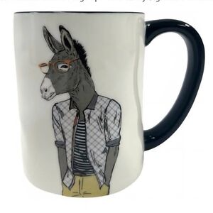 BNWOT Hipster Donkey Coffee Or Tea Mugs  17.5 oz/518 ml by Signature Housewares